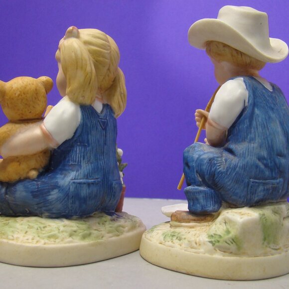 "AFTER CHORES" VNTG Retired Denim Days HomCo #1504 Pair Home Interiors - Picture 6 of 16